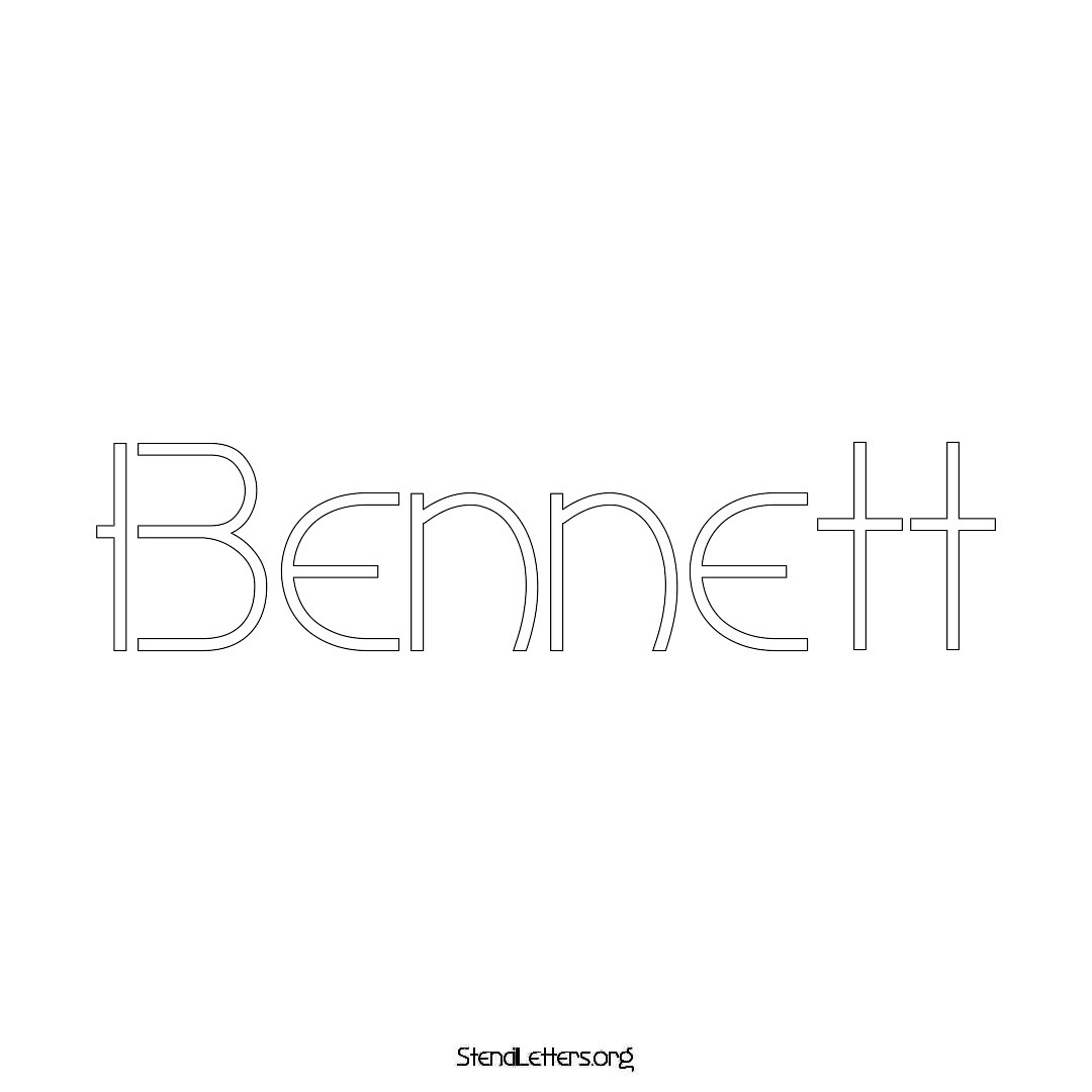 Bennett name stencil in Simple Elegant Lettering