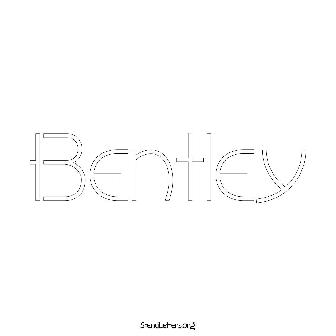 Bentley name stencil in Simple Elegant Lettering