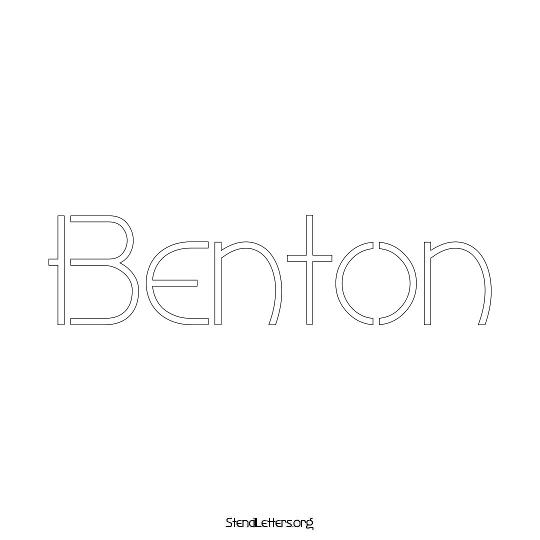 Benton name stencil in Simple Elegant Lettering