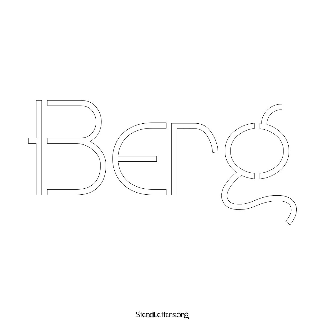 Berg name stencil in Simple Elegant Lettering