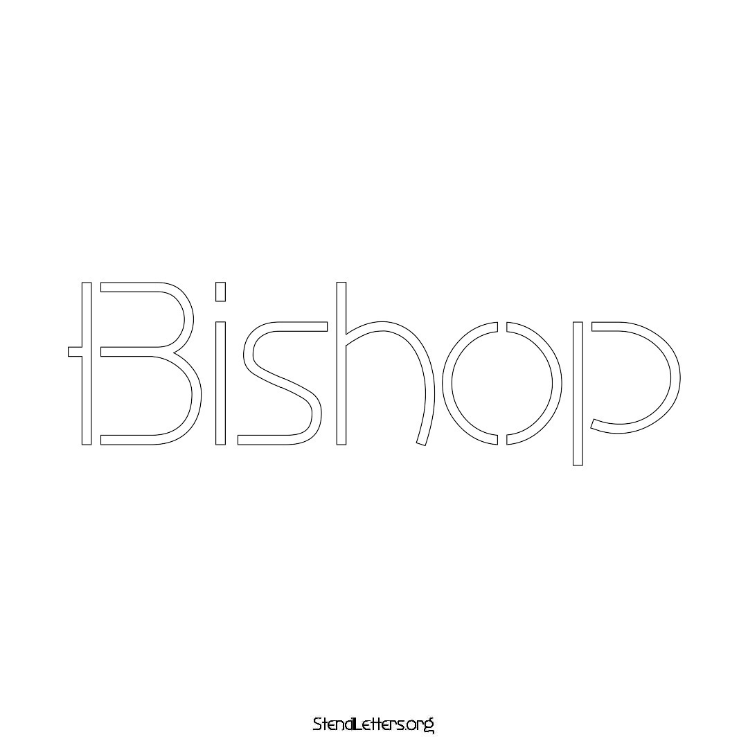 Bishop name stencil in Simple Elegant Lettering