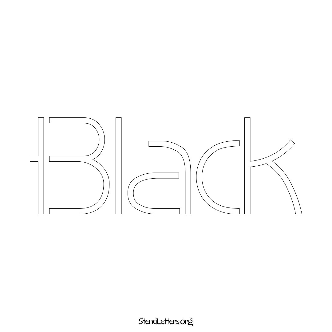 Black name stencil in Simple Elegant Lettering