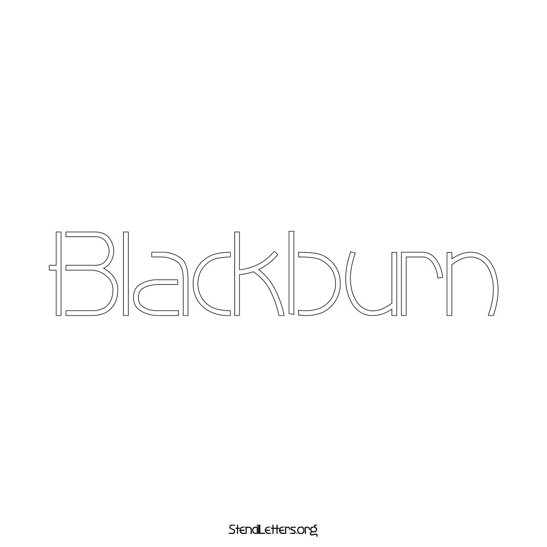 Blackburn name stencil in Simple Elegant Lettering