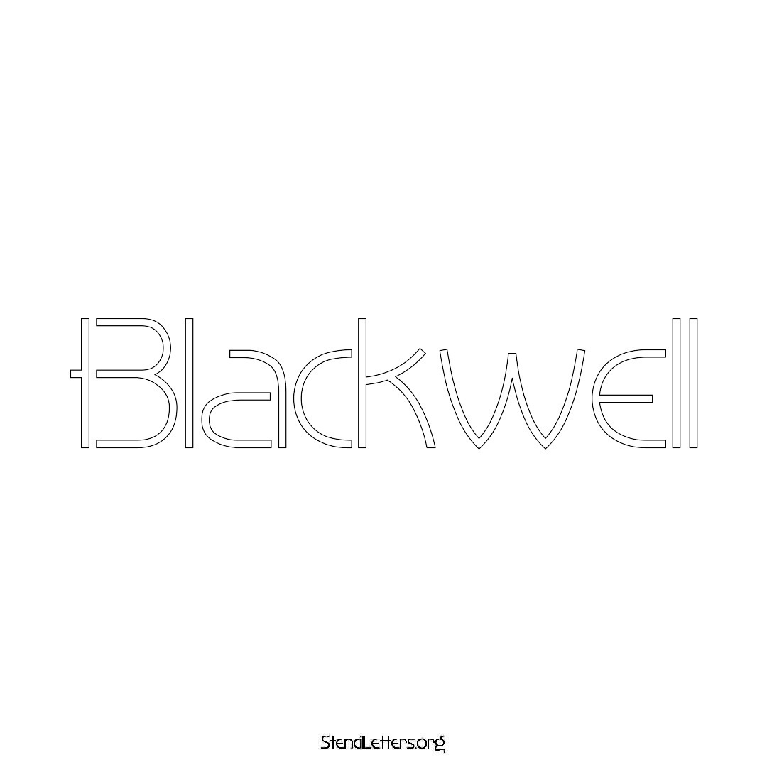 Blackwell name stencil in Simple Elegant Lettering