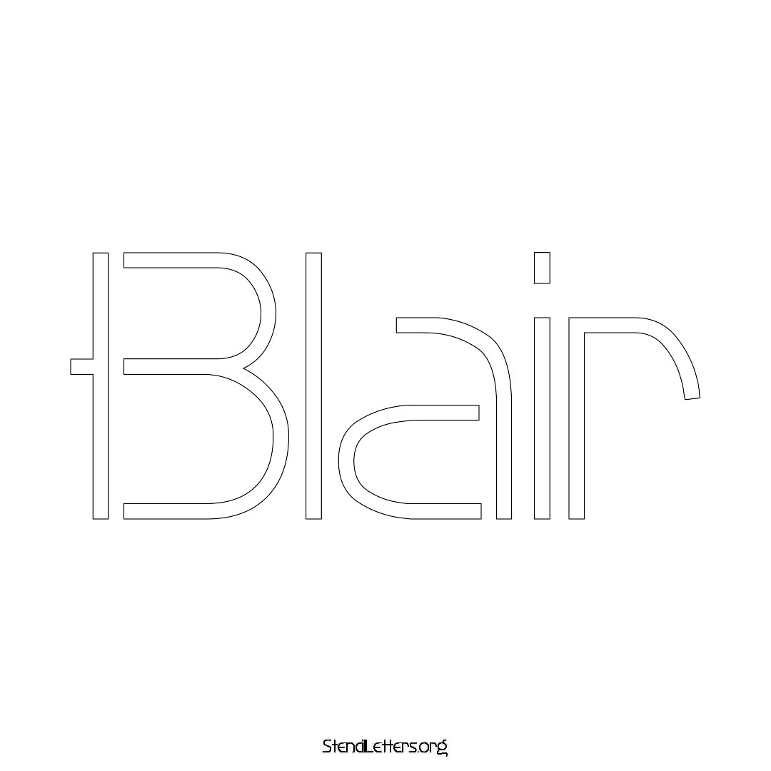 Blair name stencil in Simple Elegant Lettering