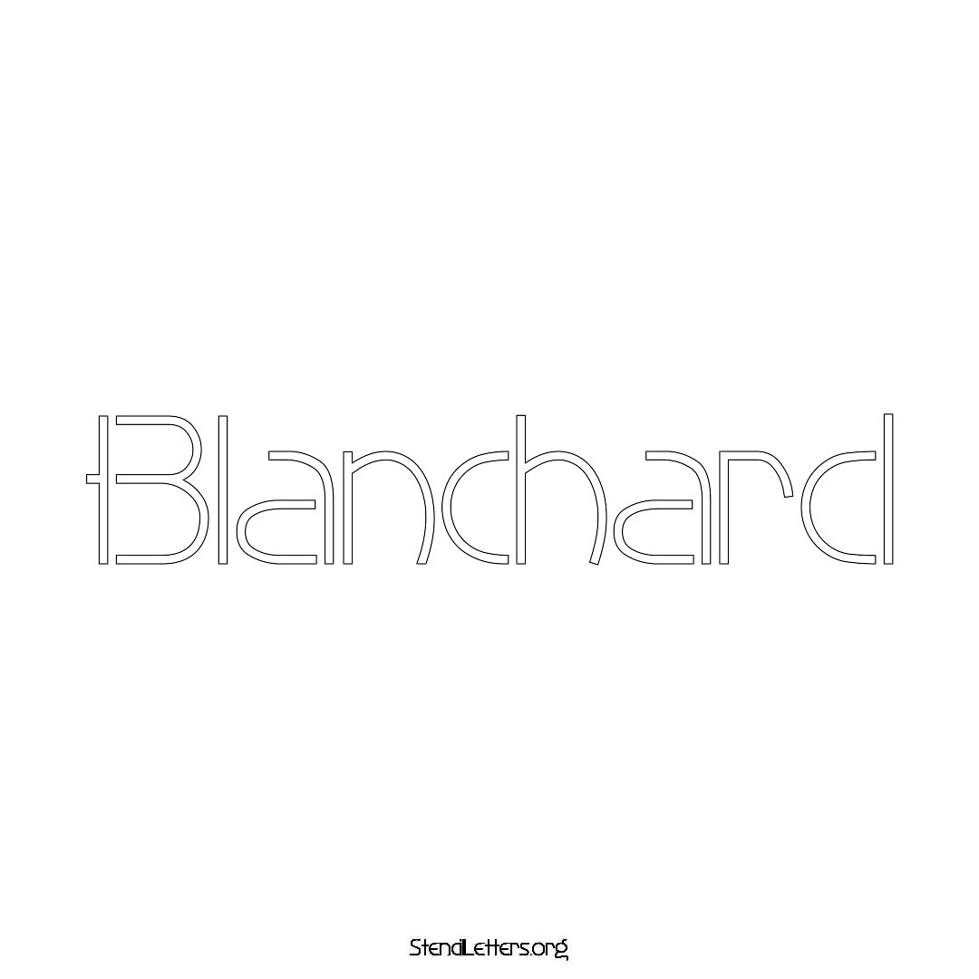 Blanchard name stencil in Simple Elegant Lettering