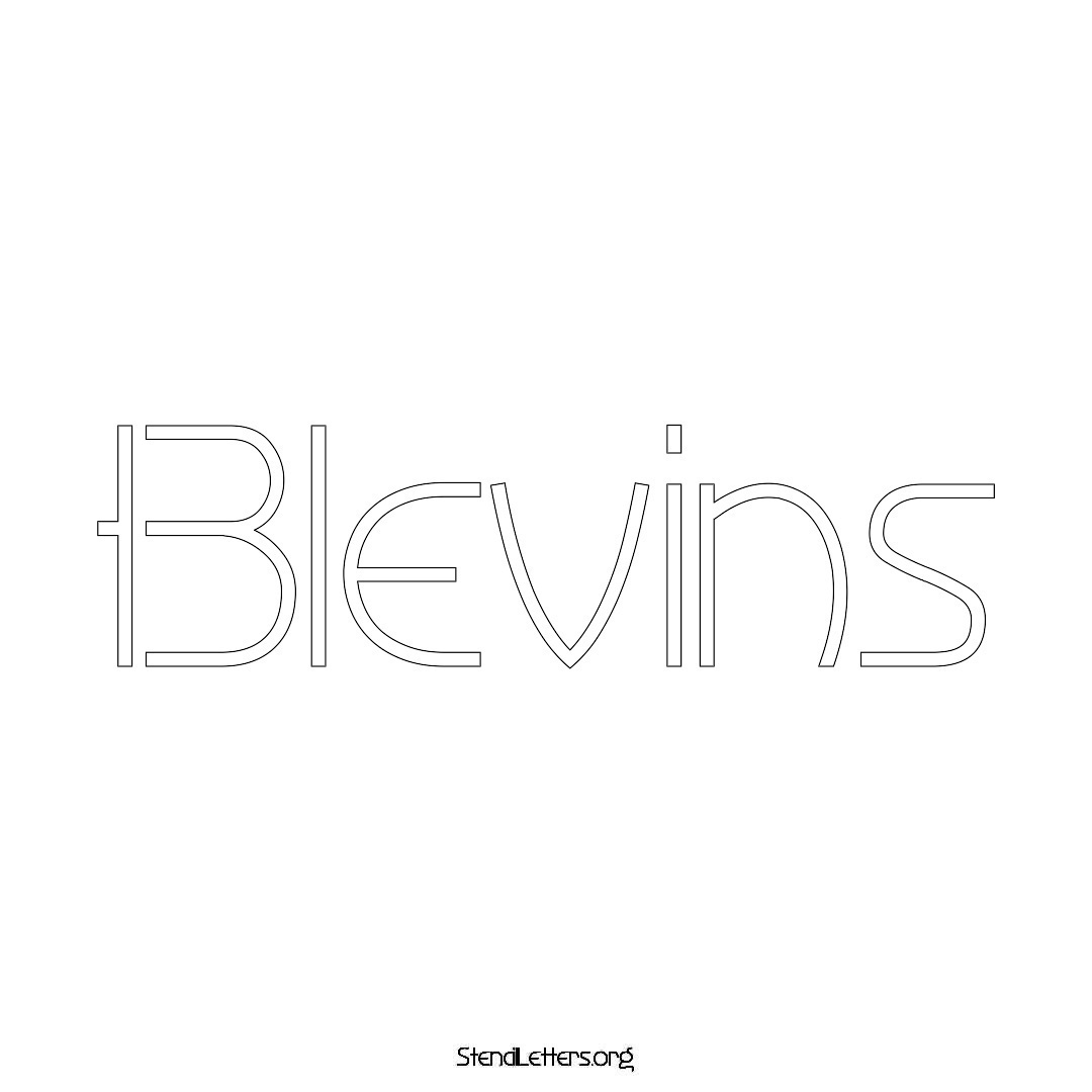 Blevins name stencil in Simple Elegant Lettering