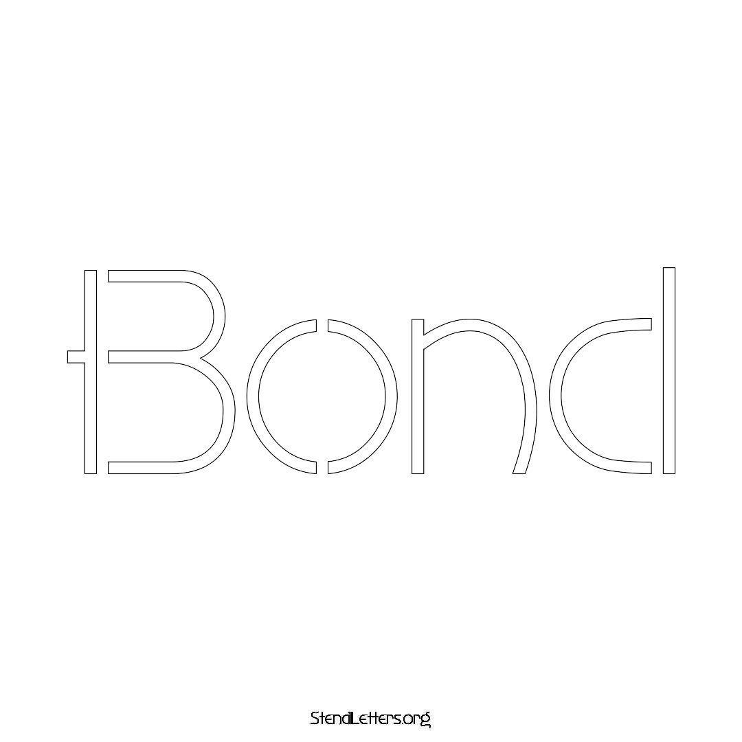 Bond name stencil in Simple Elegant Lettering