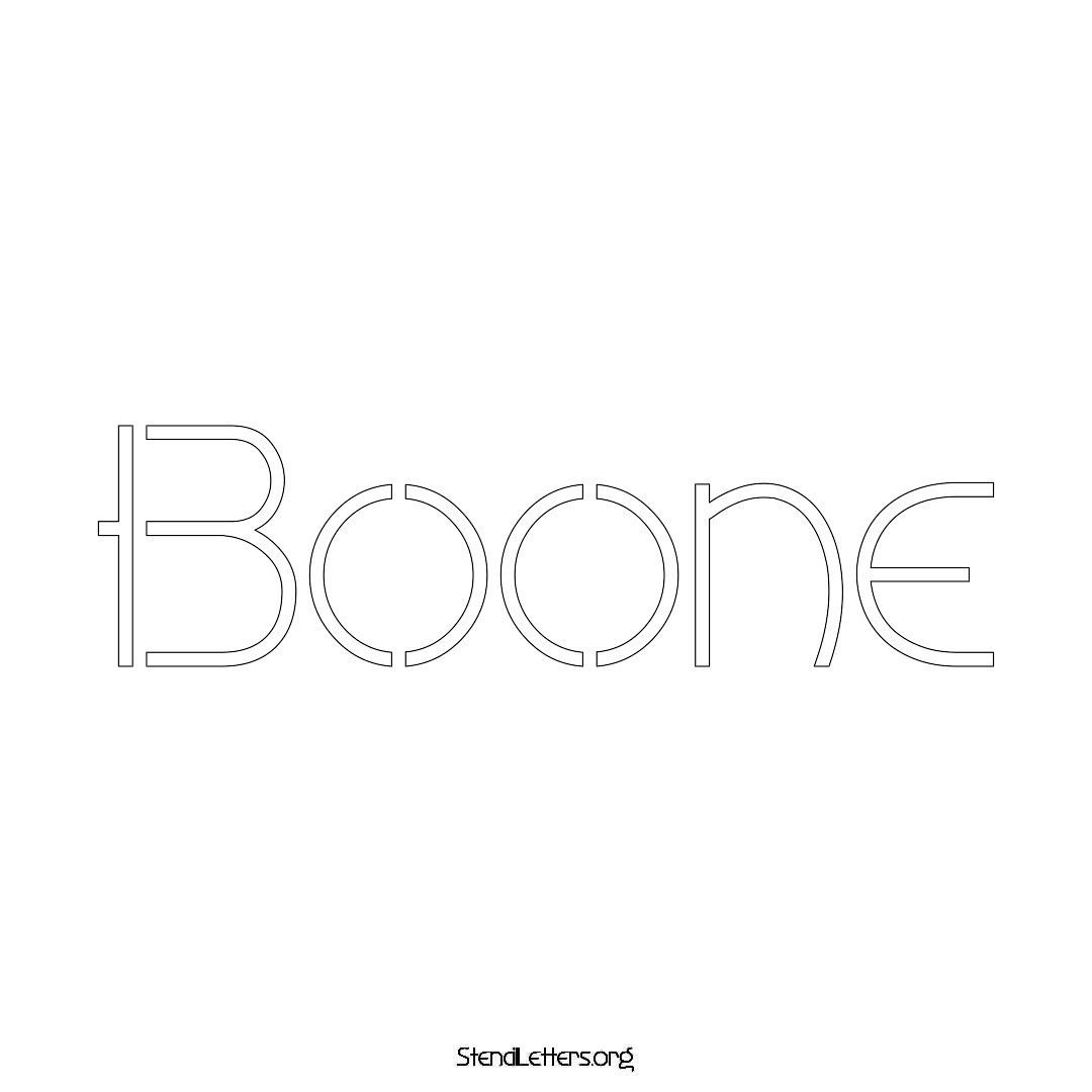 Boone name stencil in Simple Elegant Lettering