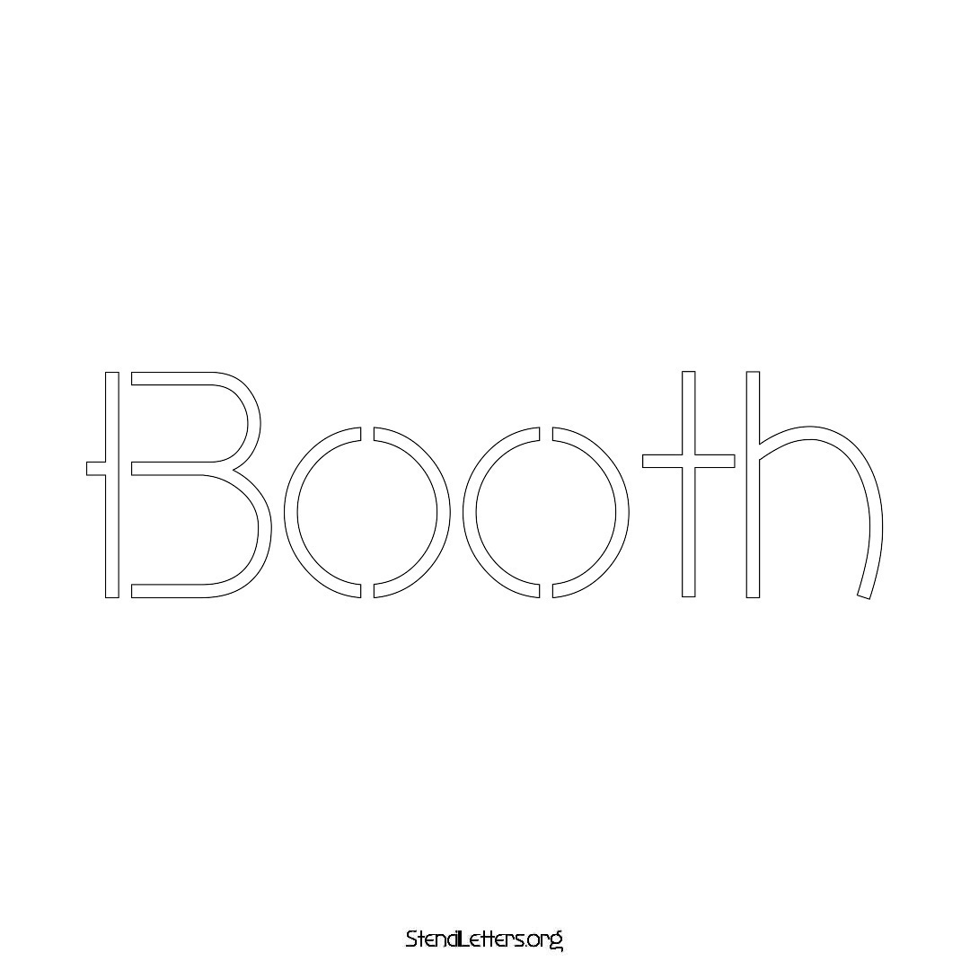 Booth name stencil in Simple Elegant Lettering