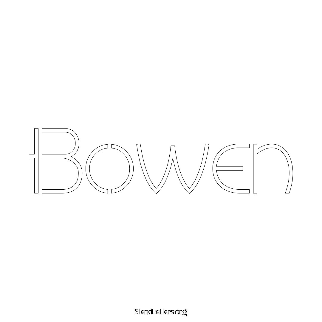 Bowen name stencil in Simple Elegant Lettering