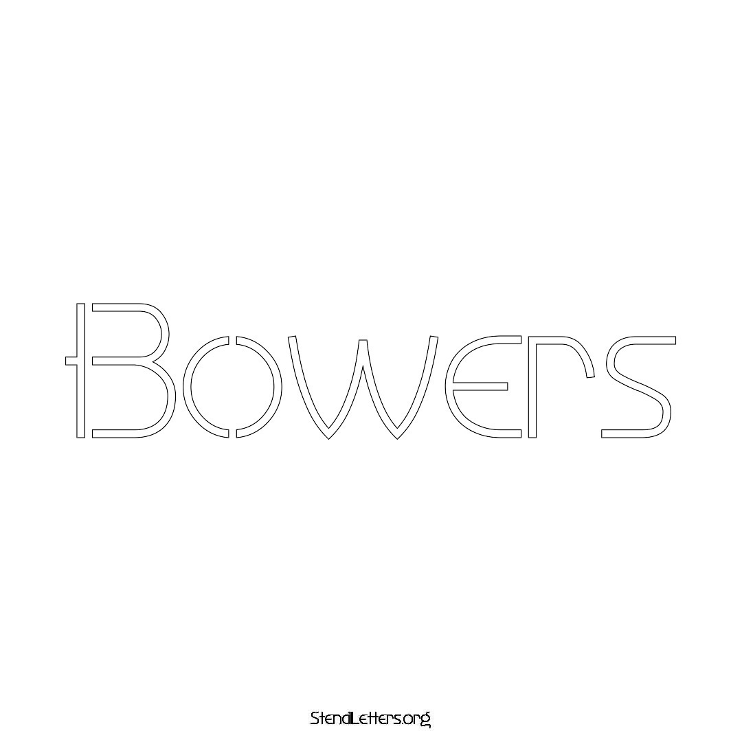 Bowers name stencil in Simple Elegant Lettering