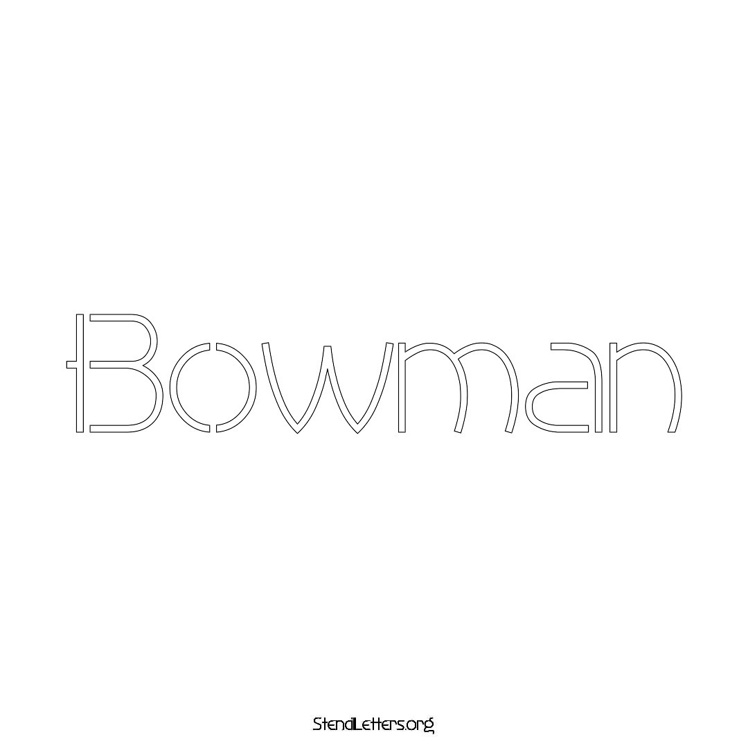 Bowman name stencil in Simple Elegant Lettering