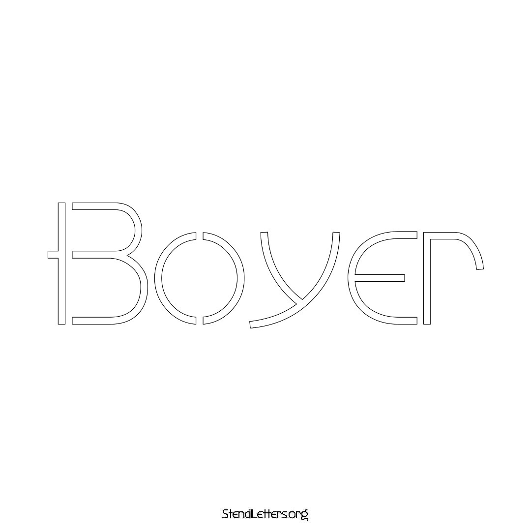 Boyer name stencil in Simple Elegant Lettering