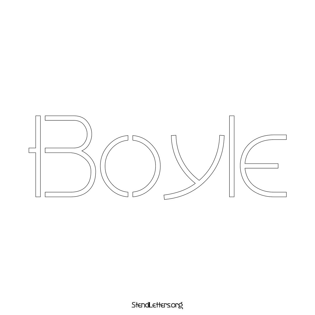 Boyle name stencil in Simple Elegant Lettering