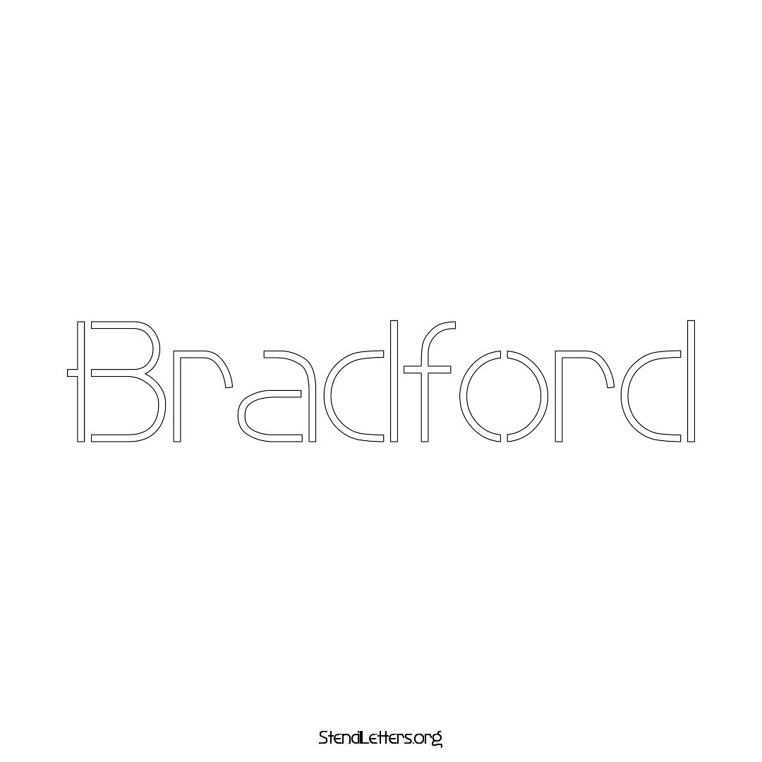 Bradford name stencil in Simple Elegant Lettering