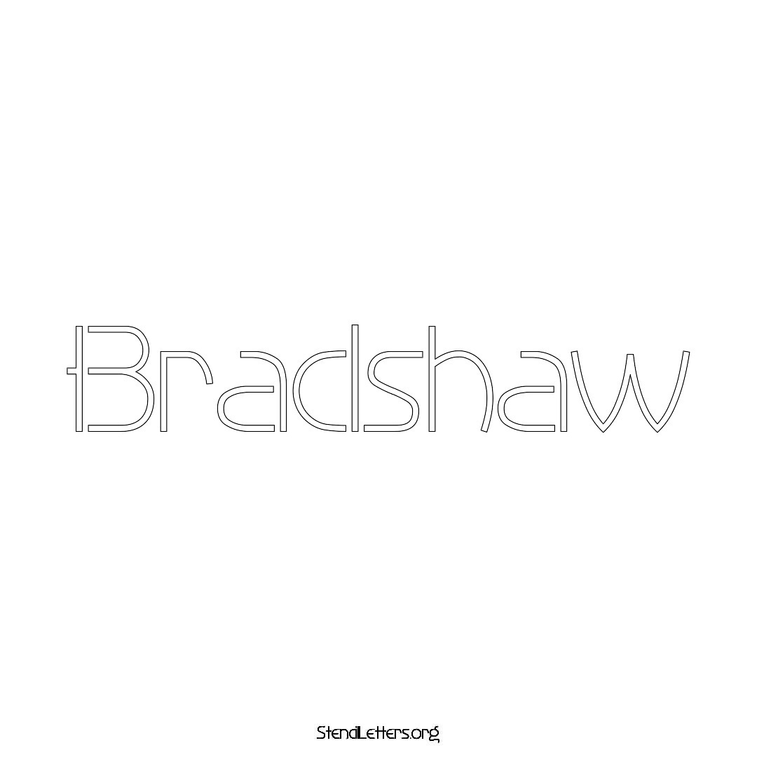 Bradshaw name stencil in Simple Elegant Lettering