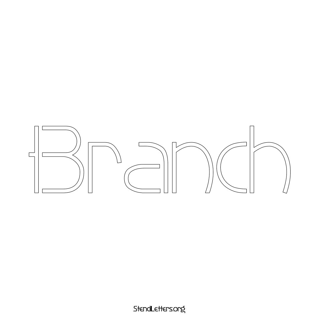 Branch name stencil in Simple Elegant Lettering