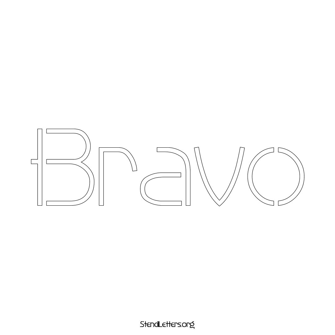 Bravo name stencil in Simple Elegant Lettering