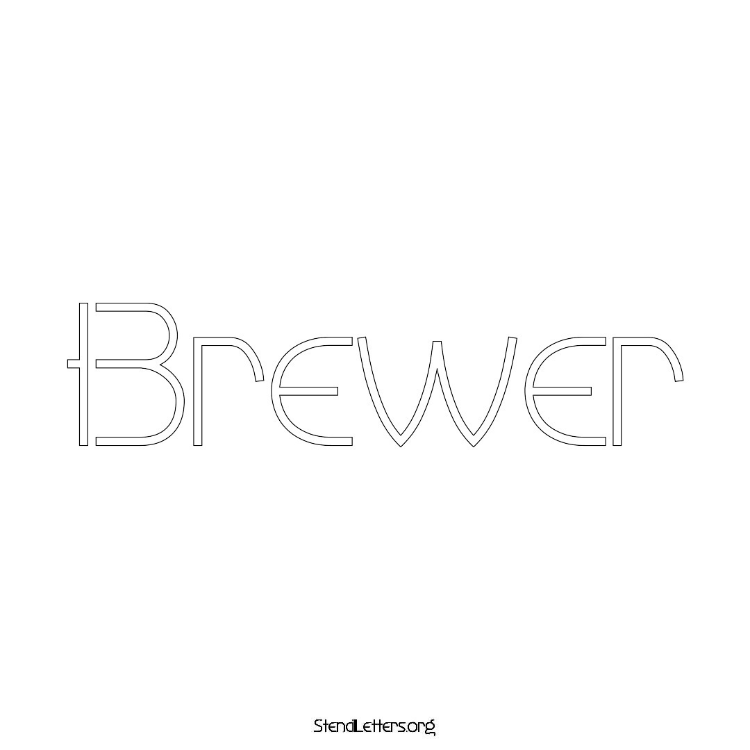 Brewer name stencil in Simple Elegant Lettering