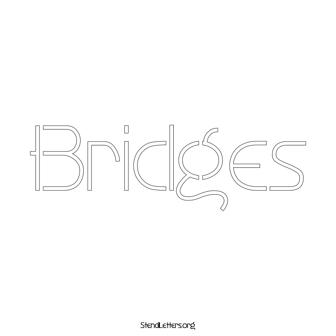 Bridges name stencil in Simple Elegant Lettering