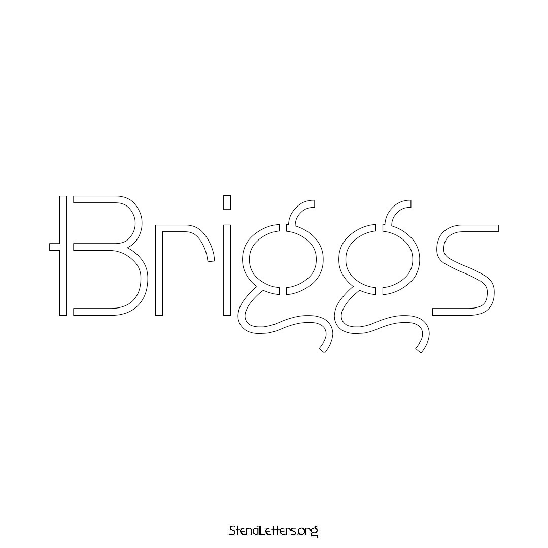 Briggs name stencil in Simple Elegant Lettering