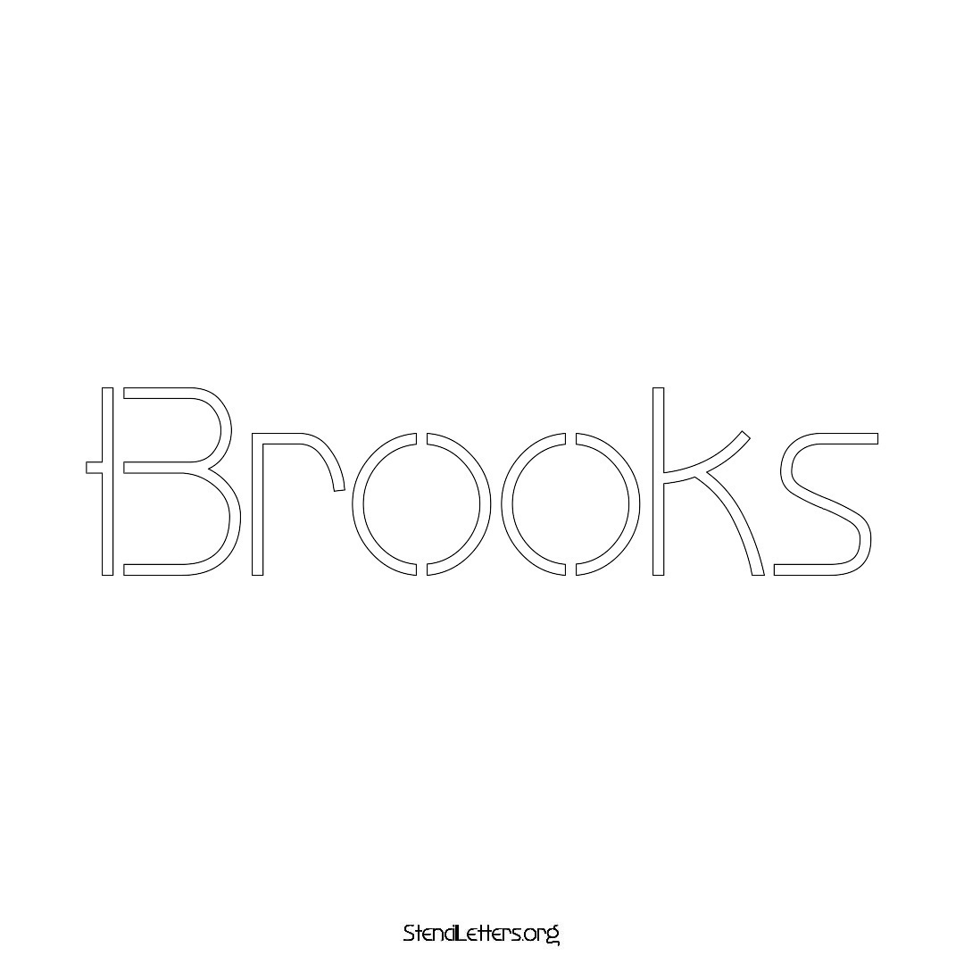 Brooks name stencil in Simple Elegant Lettering