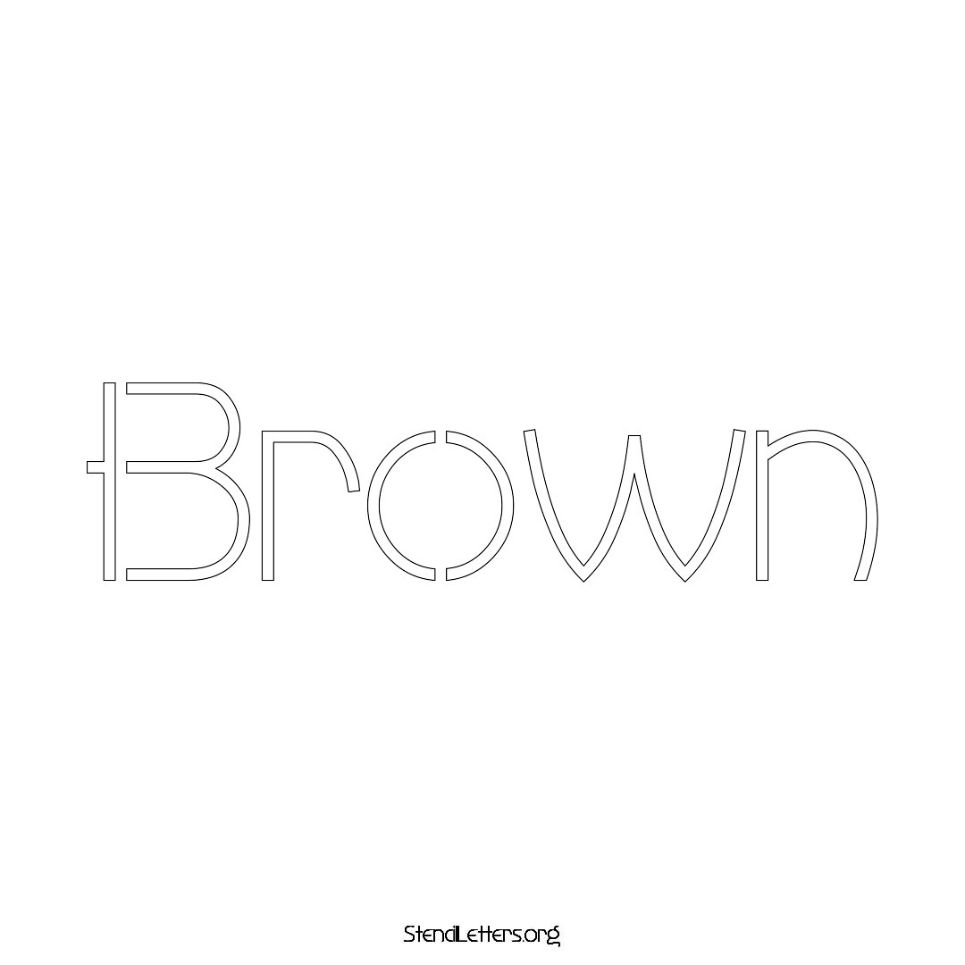 Brown name stencil in Simple Elegant Lettering