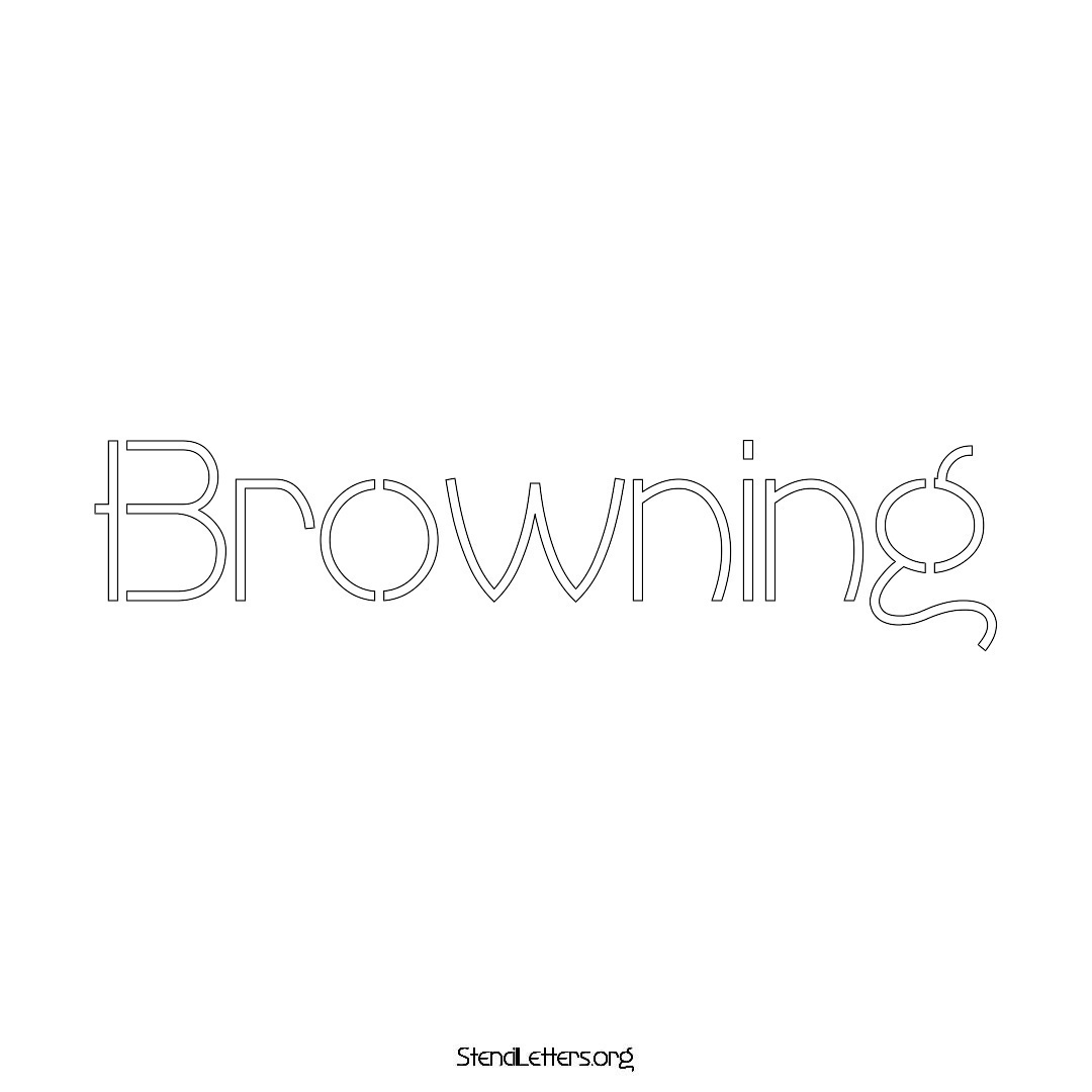 Browning name stencil in Simple Elegant Lettering
