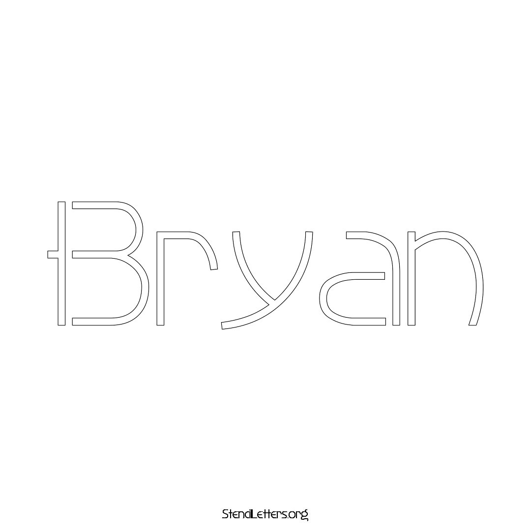 Bryan name stencil in Simple Elegant Lettering