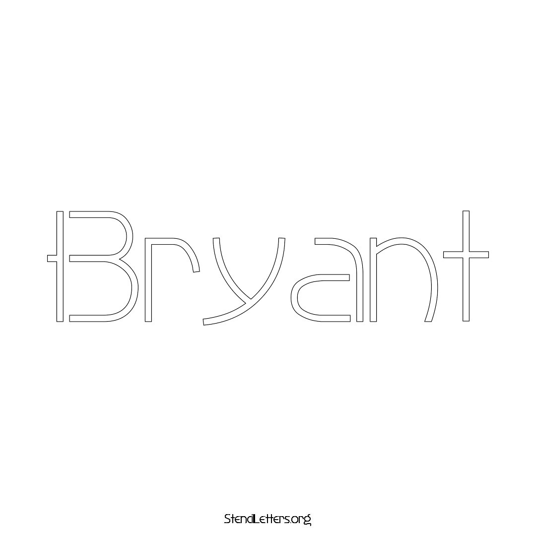 Bryant name stencil in Simple Elegant Lettering