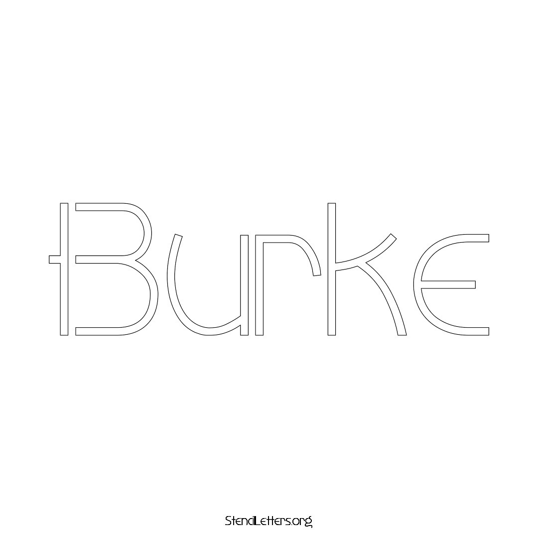 Burke name stencil in Simple Elegant Lettering