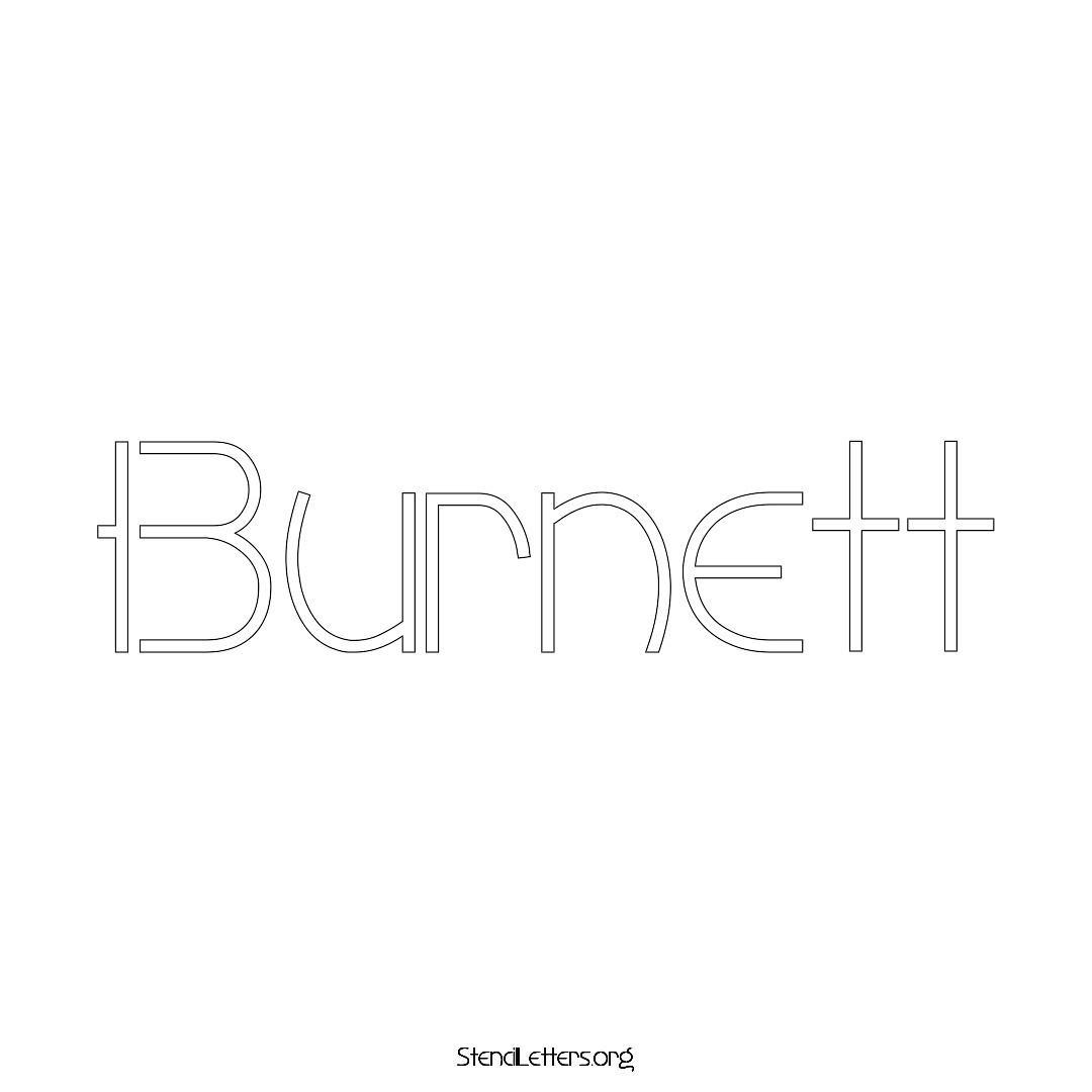 Burnett name stencil in Simple Elegant Lettering