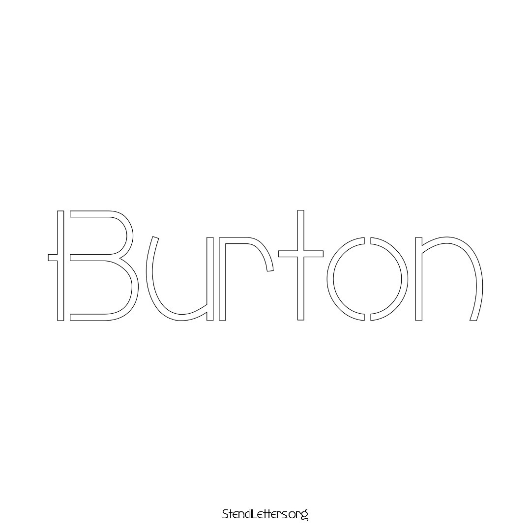 Burton name stencil in Simple Elegant Lettering