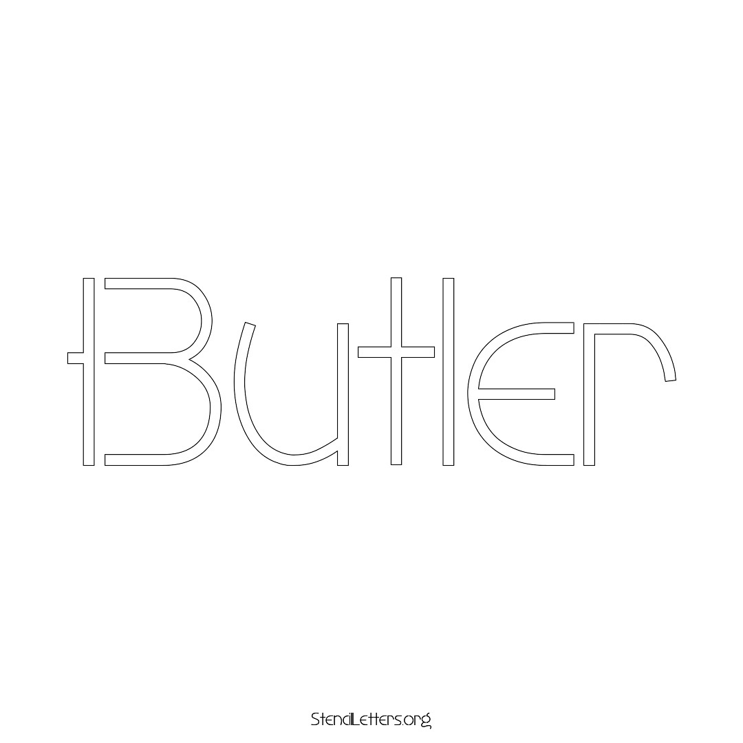 Butler name stencil in Simple Elegant Lettering