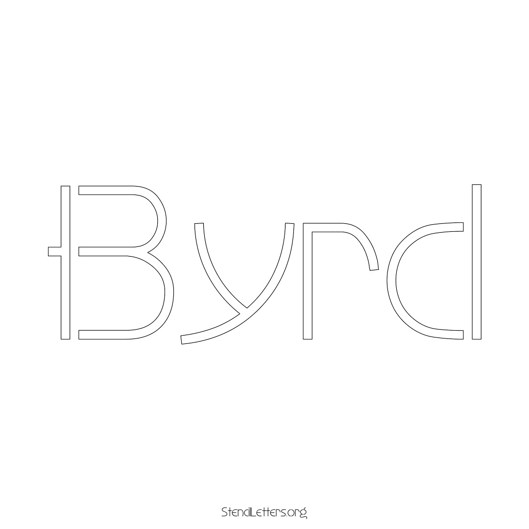 Byrd name stencil in Simple Elegant Lettering