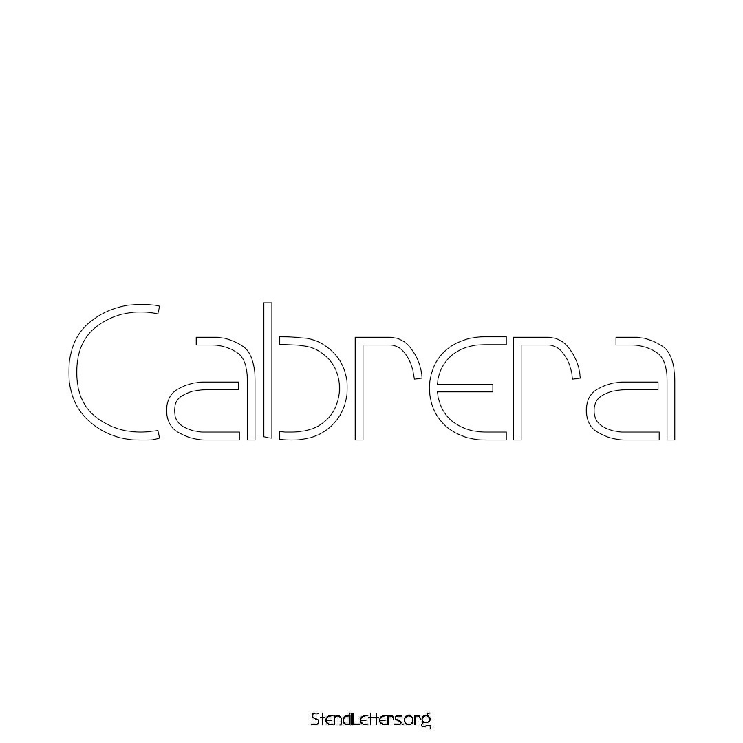 Cabrera name stencil in Simple Elegant Lettering