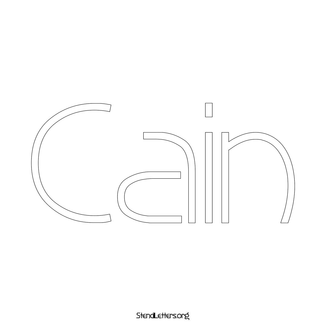 Cain name stencil in Simple Elegant Lettering