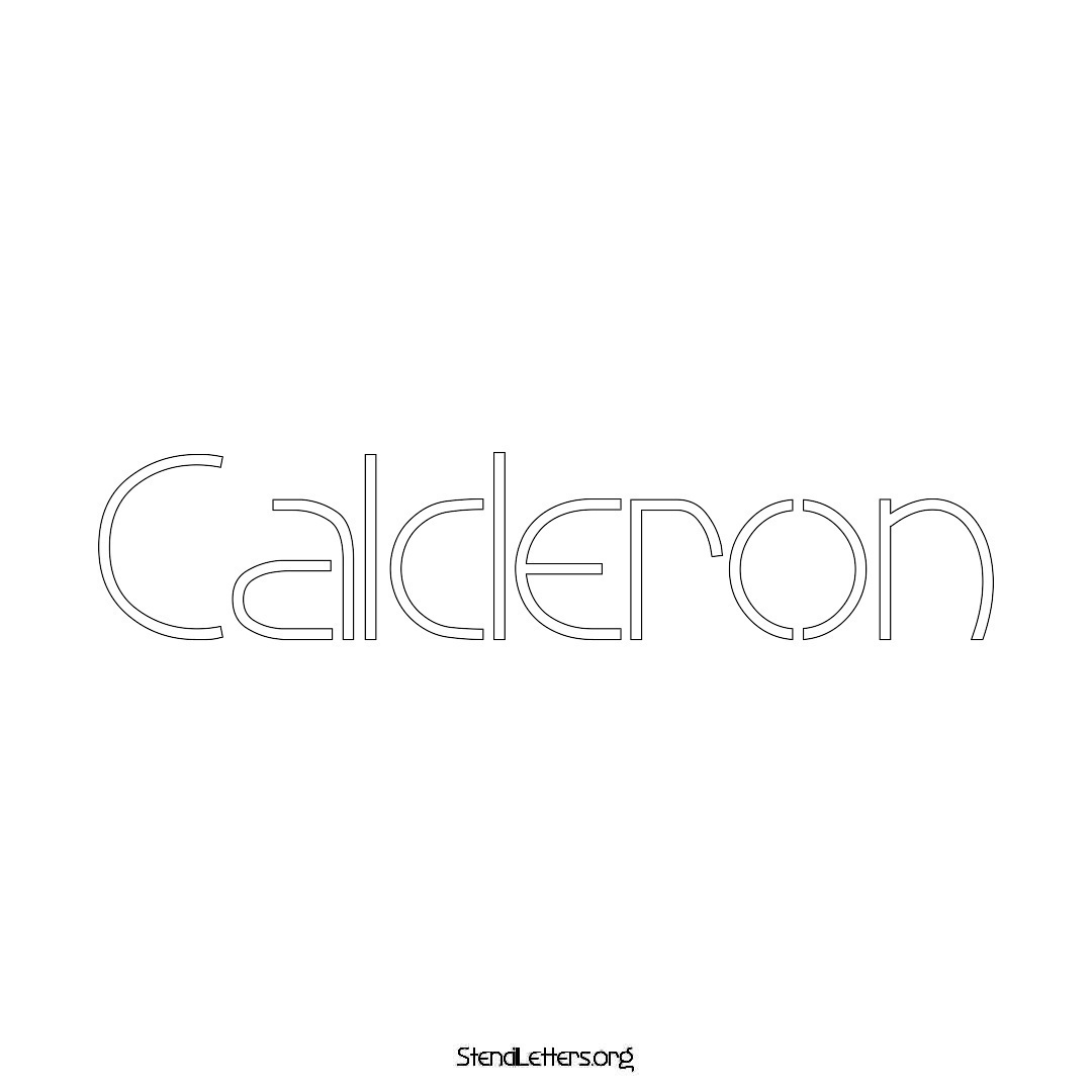 Calderon name stencil in Simple Elegant Lettering