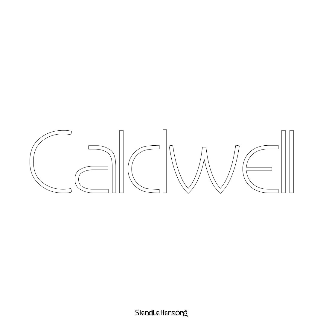 Caldwell name stencil in Simple Elegant Lettering