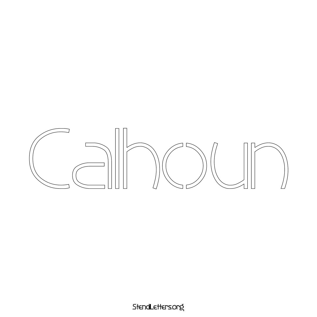 Calhoun name stencil in Simple Elegant Lettering