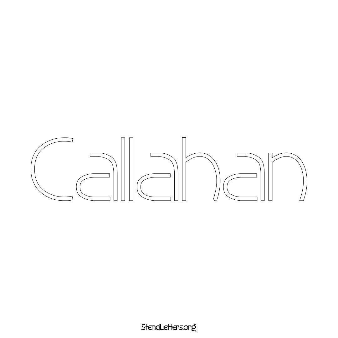 Callahan name stencil in Simple Elegant Lettering