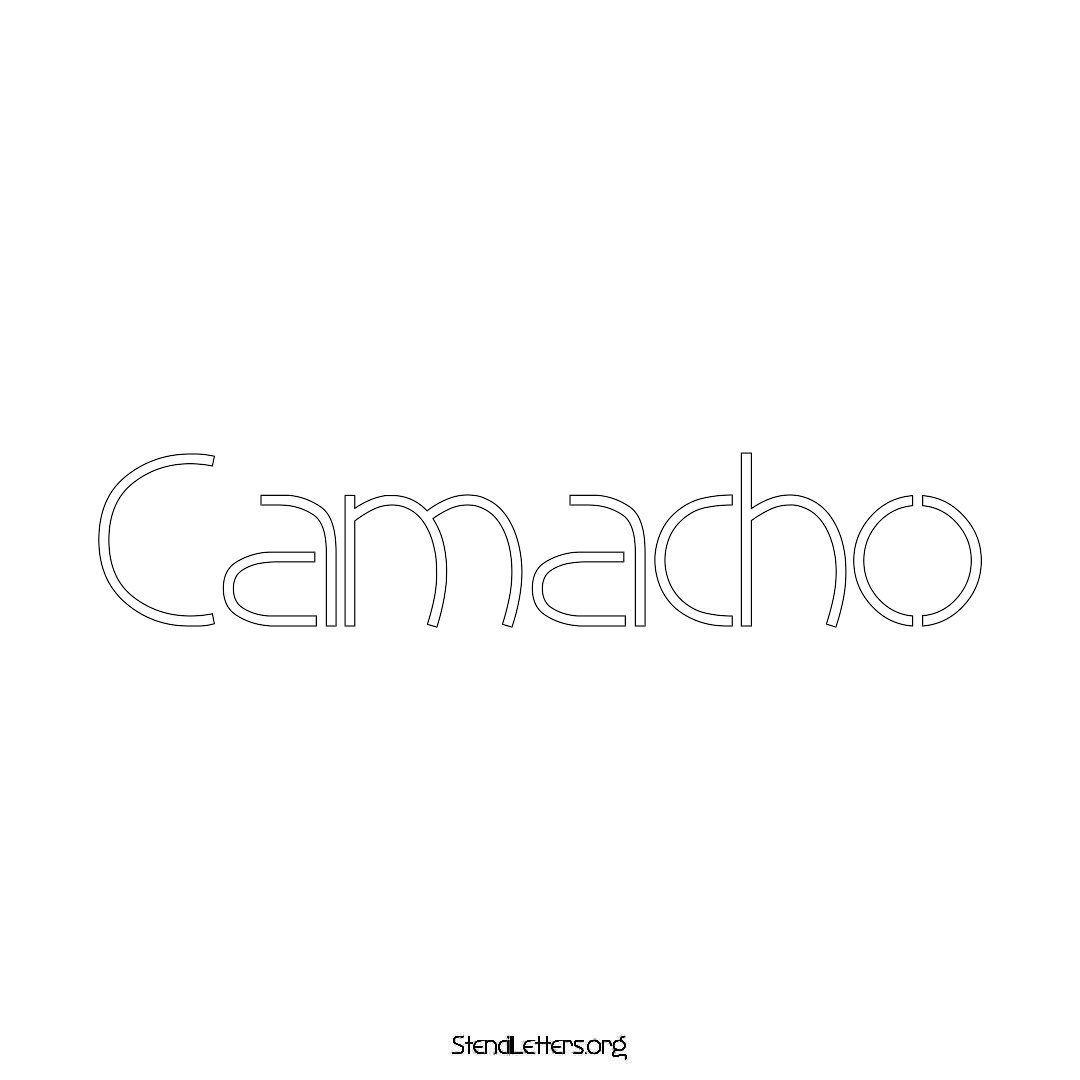 Camacho name stencil in Simple Elegant Lettering