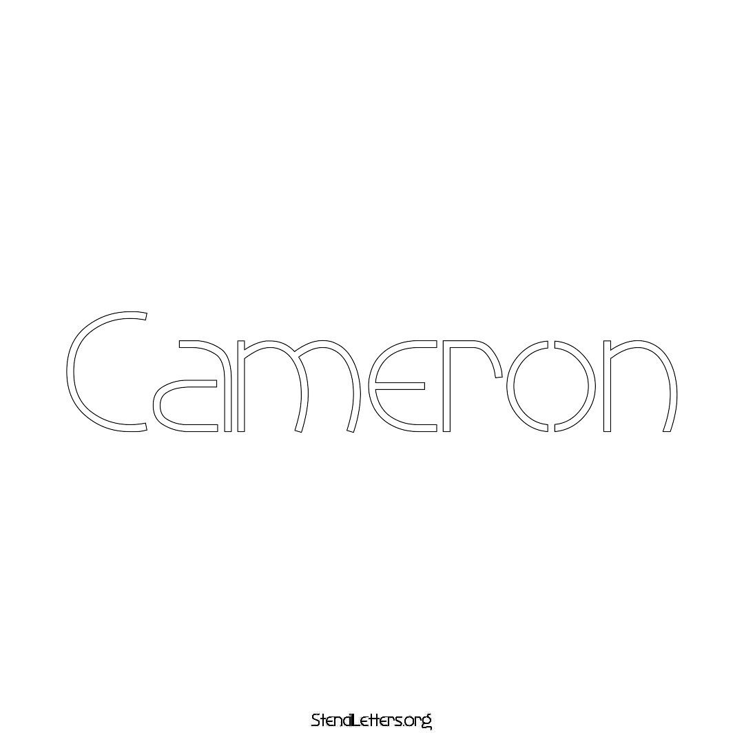 Cameron name stencil in Simple Elegant Lettering