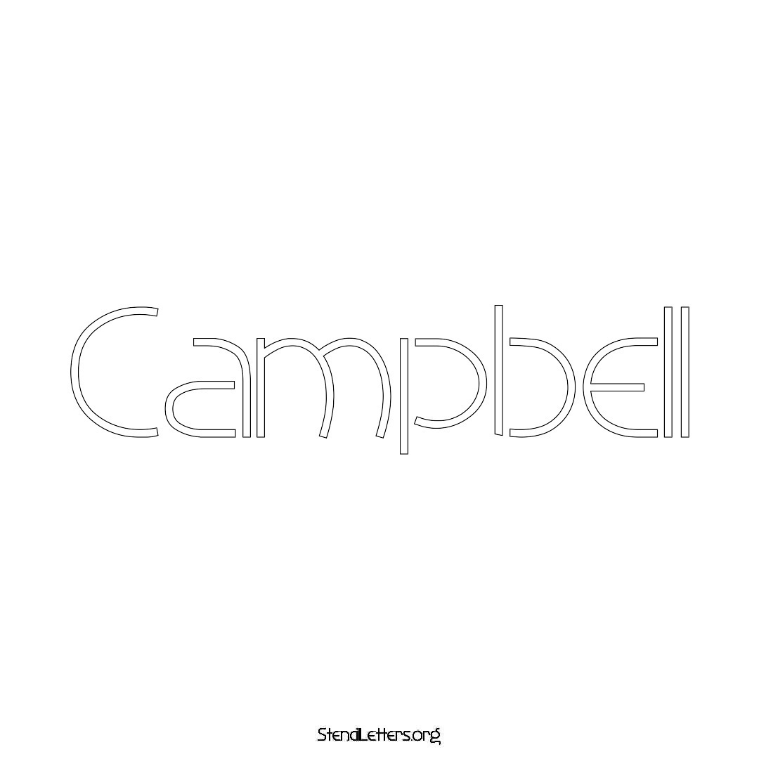 Campbell name stencil in Simple Elegant Lettering