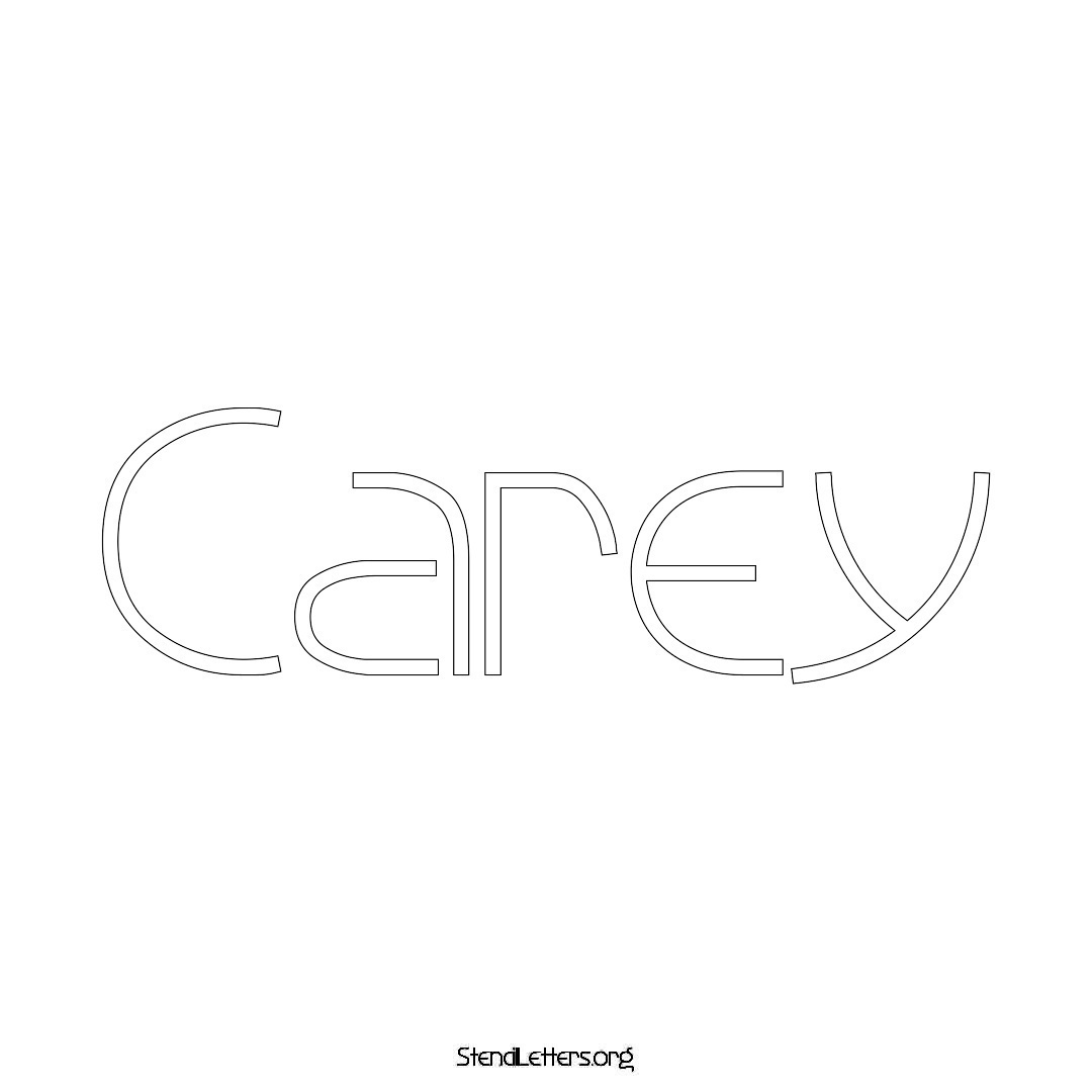 Carey name stencil in Simple Elegant Lettering