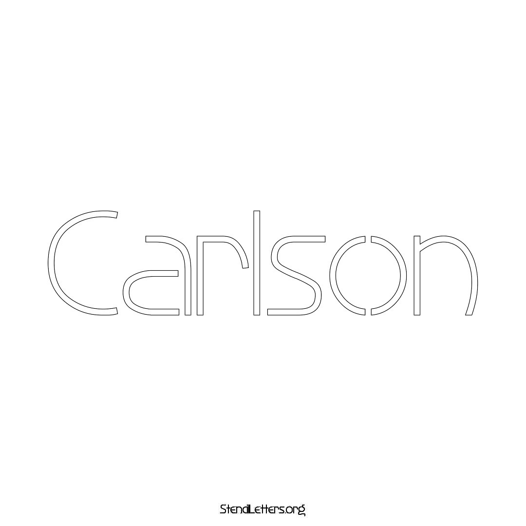 Carlson name stencil in Simple Elegant Lettering
