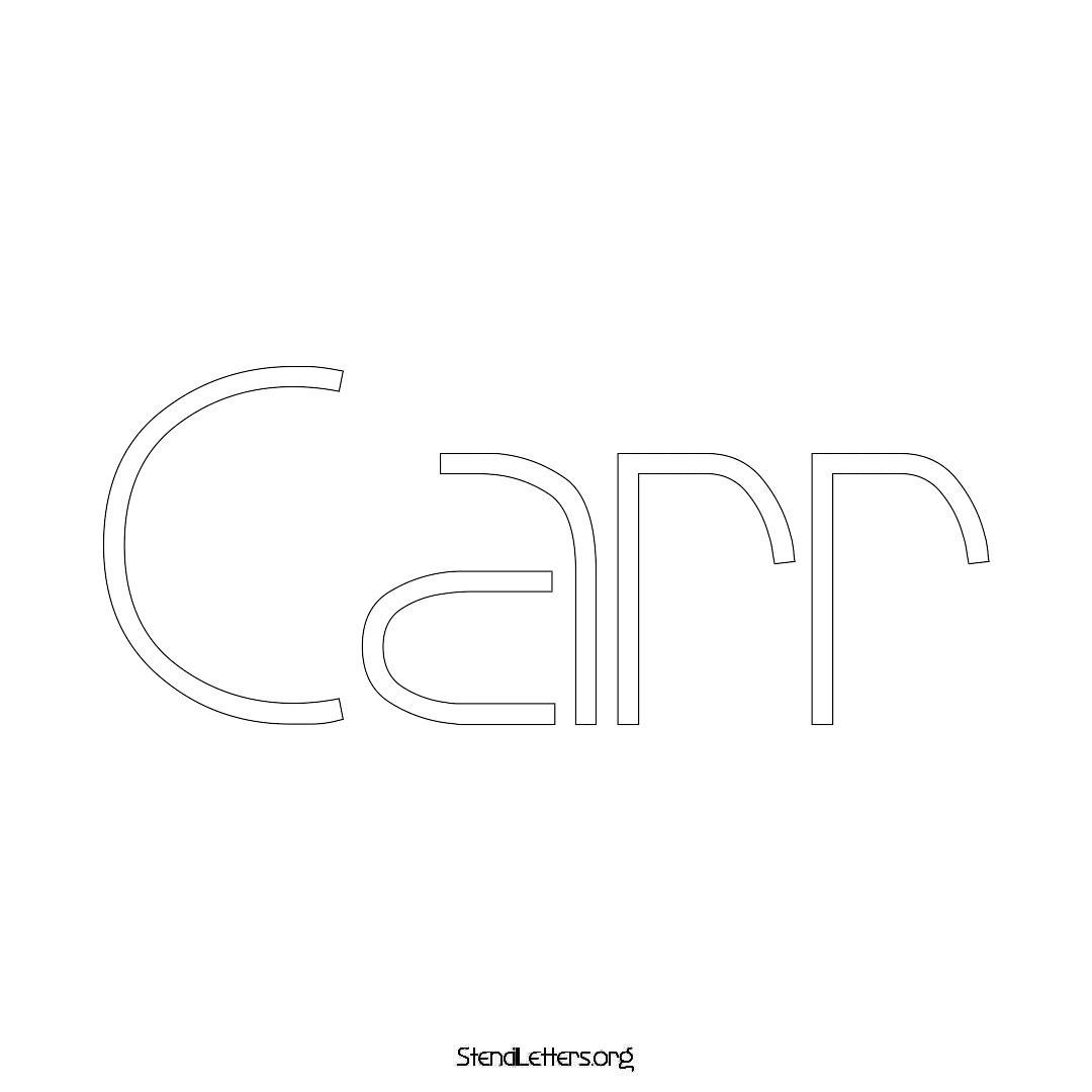 Carr name stencil in Simple Elegant Lettering