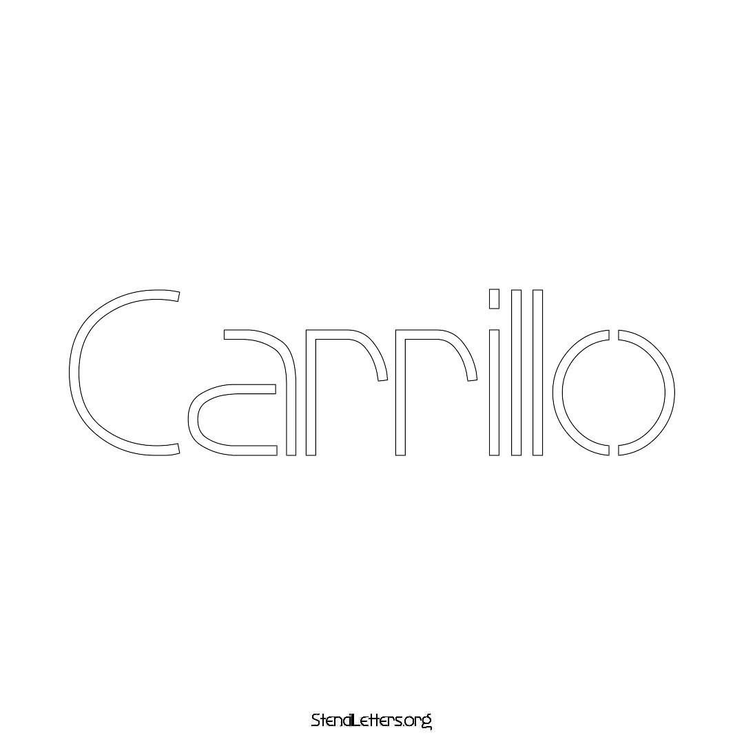 Carrillo name stencil in Simple Elegant Lettering