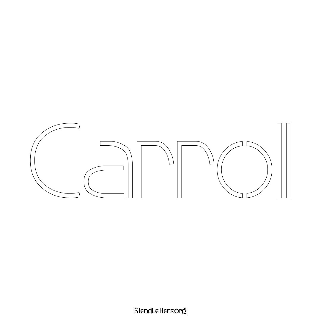 Carroll name stencil in Simple Elegant Lettering